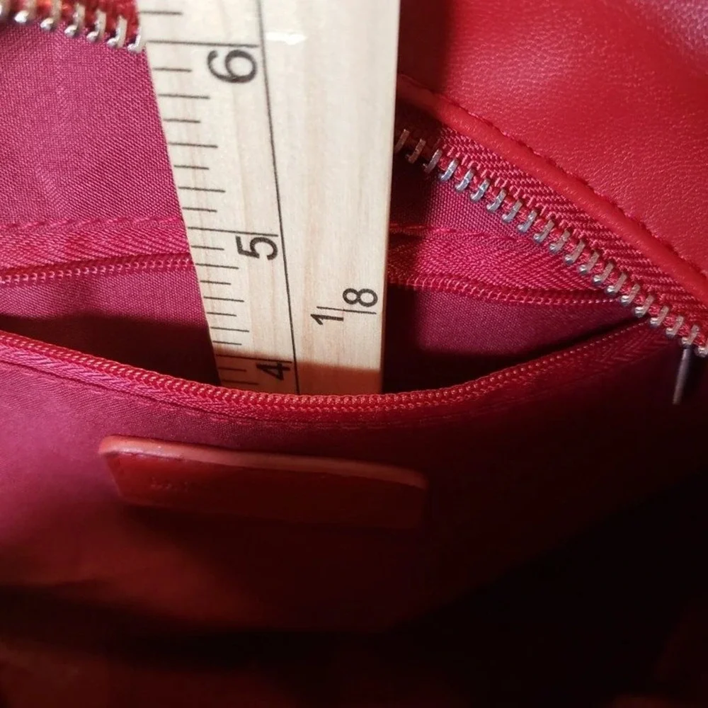 Badgley Mischka Red Quilted Studded Vegan Leather Mini Backpack NWT